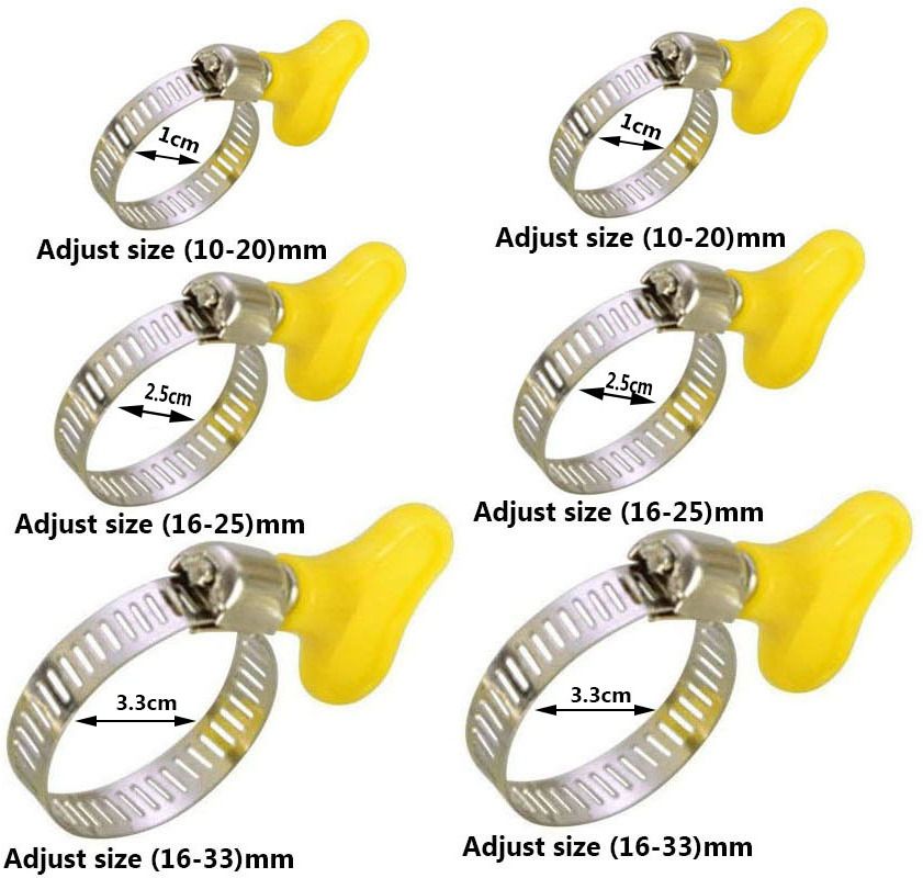 3 type 6pc Butterfly Hose Clamp/Pipe clip size 20mm, 24mm & 33mm set Hose Clamps-image-46