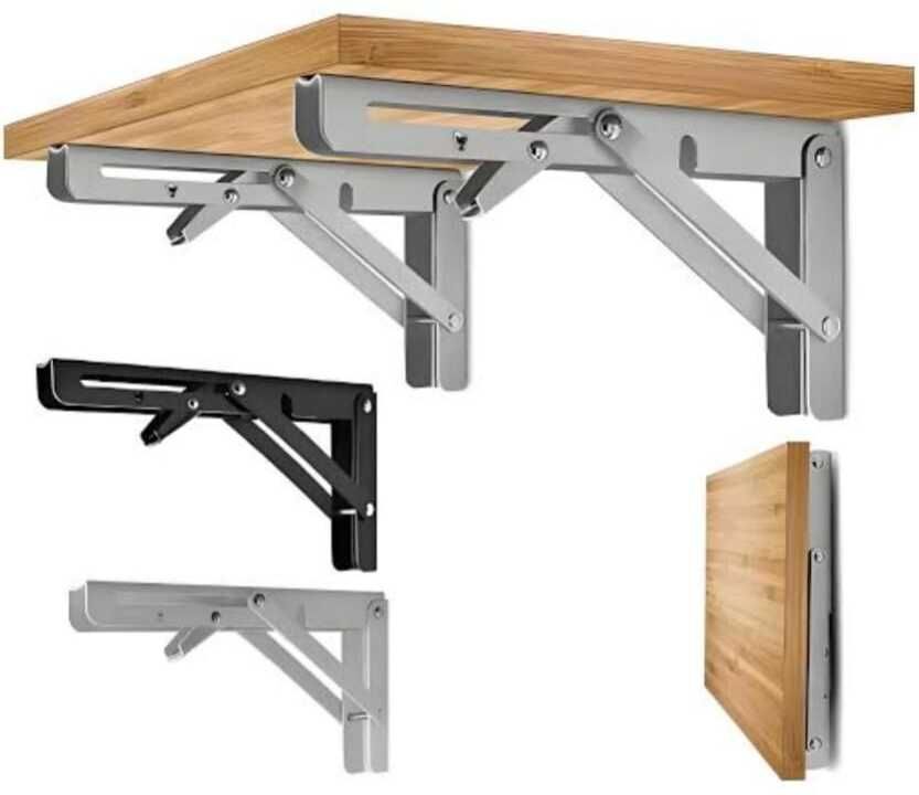Wood Shelf Brackets with Screws and Nuts,Heavy-Duty 22.5cm, Pack of 2 20 INCH Shelf Bracket-image-0