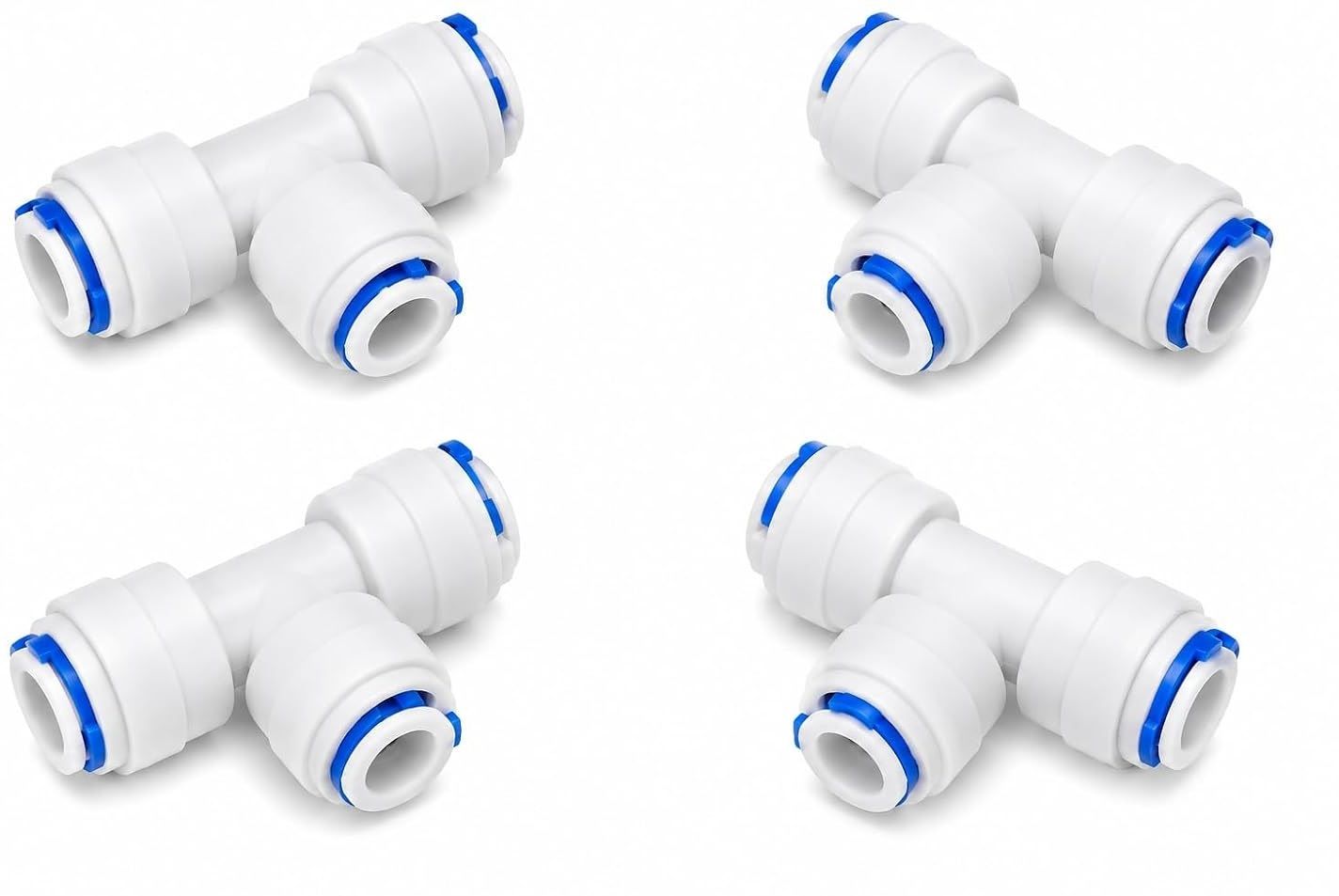 Ro T-Push Connectors Tee Having 1/4" Quick Fit Connection pack of 4 Hose Connector-image-19