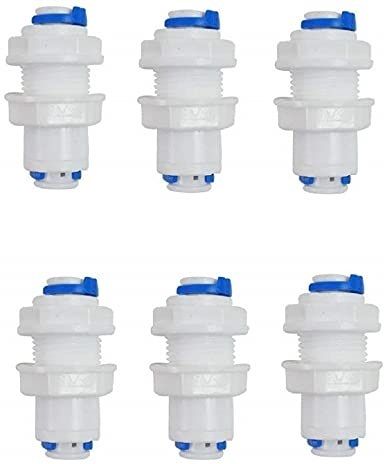 RO Bulk Head Connectors 1/4" for RO Water Purifiers filter 6 Pieces 1/4 size Hose Connector-image-20