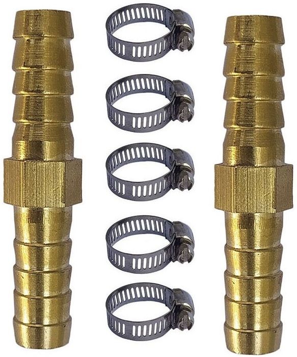10mm 2pc Barb Hose Fitting connector with 5pc Hose Clamp set Hose Connector-image-45