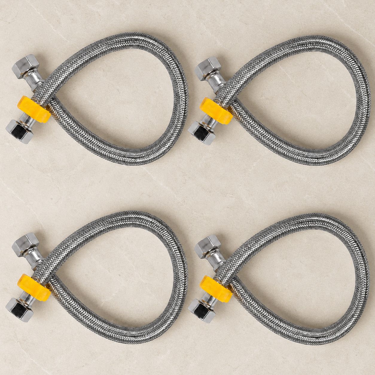 prestige 30" Wire Connection Pipe Bathroom Fitting / Toilet Seat Uses Pack Of 4 Hose Connector-picture-11