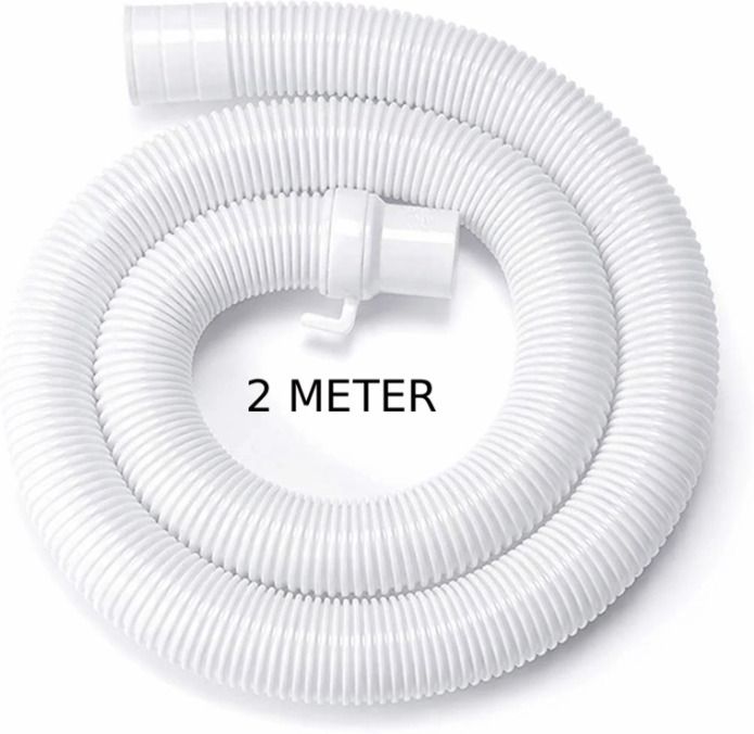 PVC Washing Machine 2 Meter White Drain Pipe Semi Automatic Washing Machine Outlet Hose Pipe-image-1