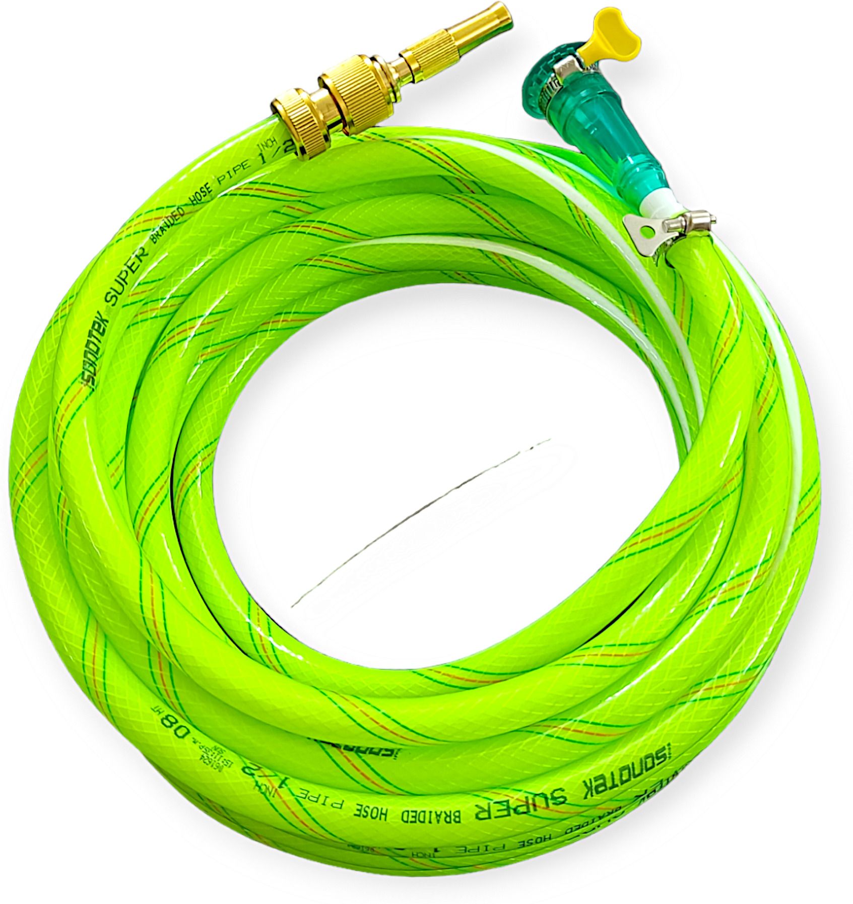 tubi 20 Meter (65 Feet) 1/2" inch 3-Layered Braided Water Hose Pipe for garden,car wash,floor Clean, pet bath, pipe Hose Pipe-picture-20