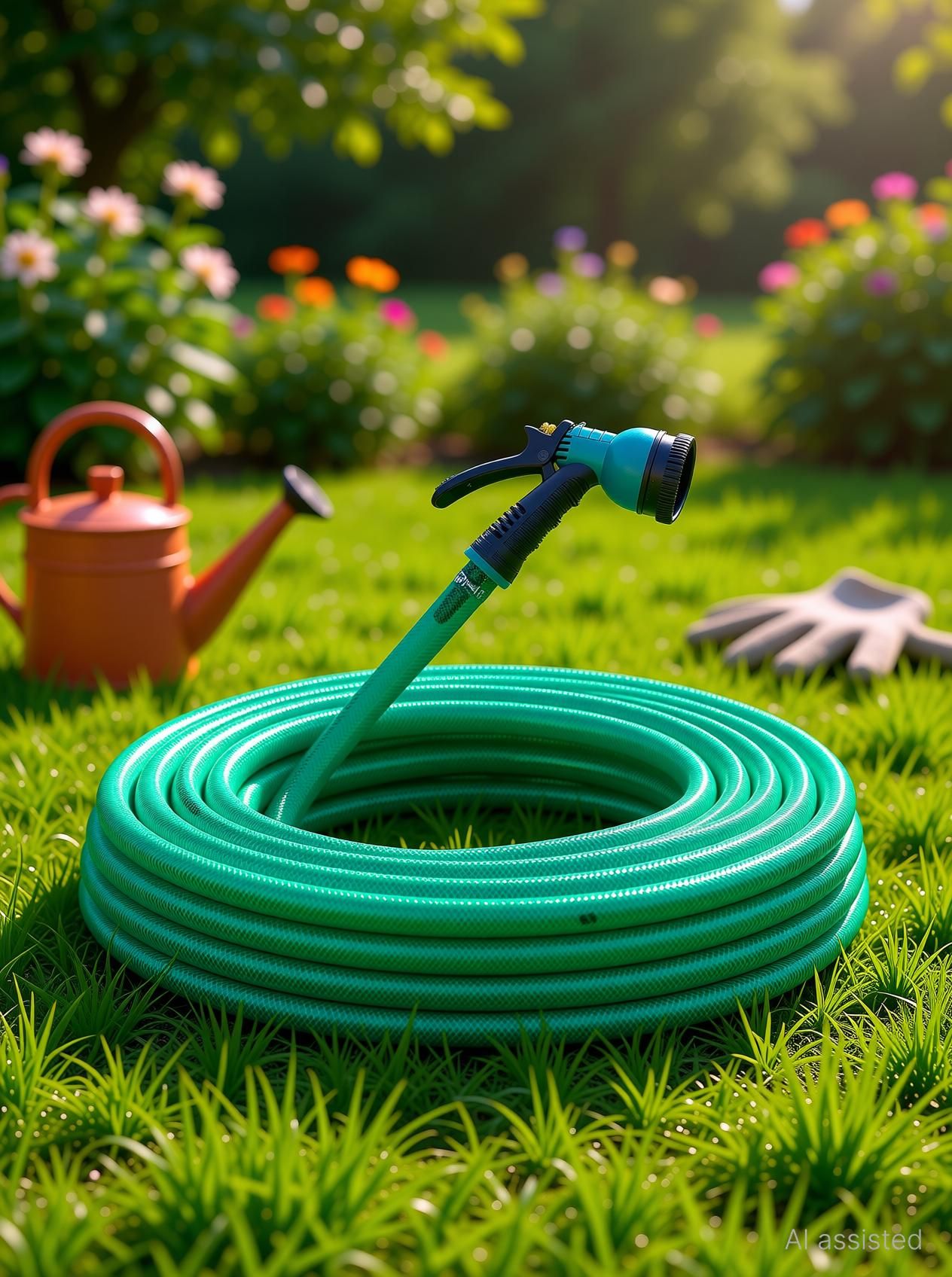 ahyra 15MTR BRAIDED 3-LAYERED PIPE 0.5 inch GARDENING, PET BATHING CAR Hose Pipe 15Mtr Garden & Car Washing Braided 3 Layered Hose Pipe with 7 pattern spray gun Hose Pipe-picture-12