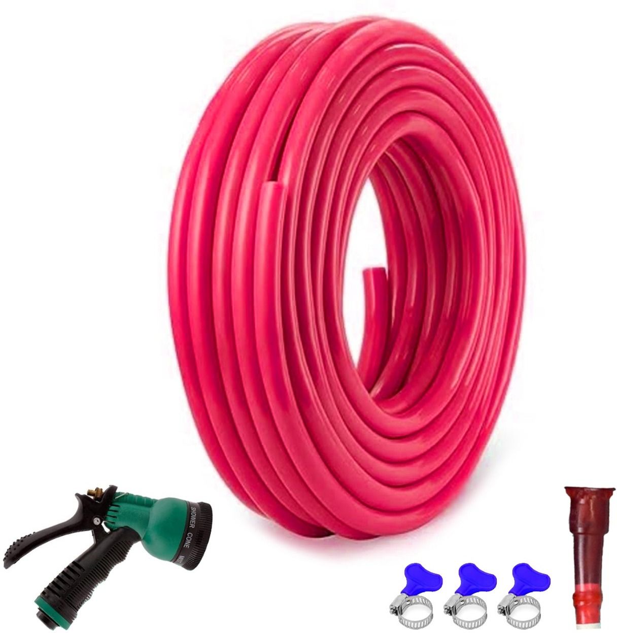 cinagro 0.5 inch with 8-mode Spray Gun, Tap Adapter & 3 Clamps Hose Pipe-picture-20