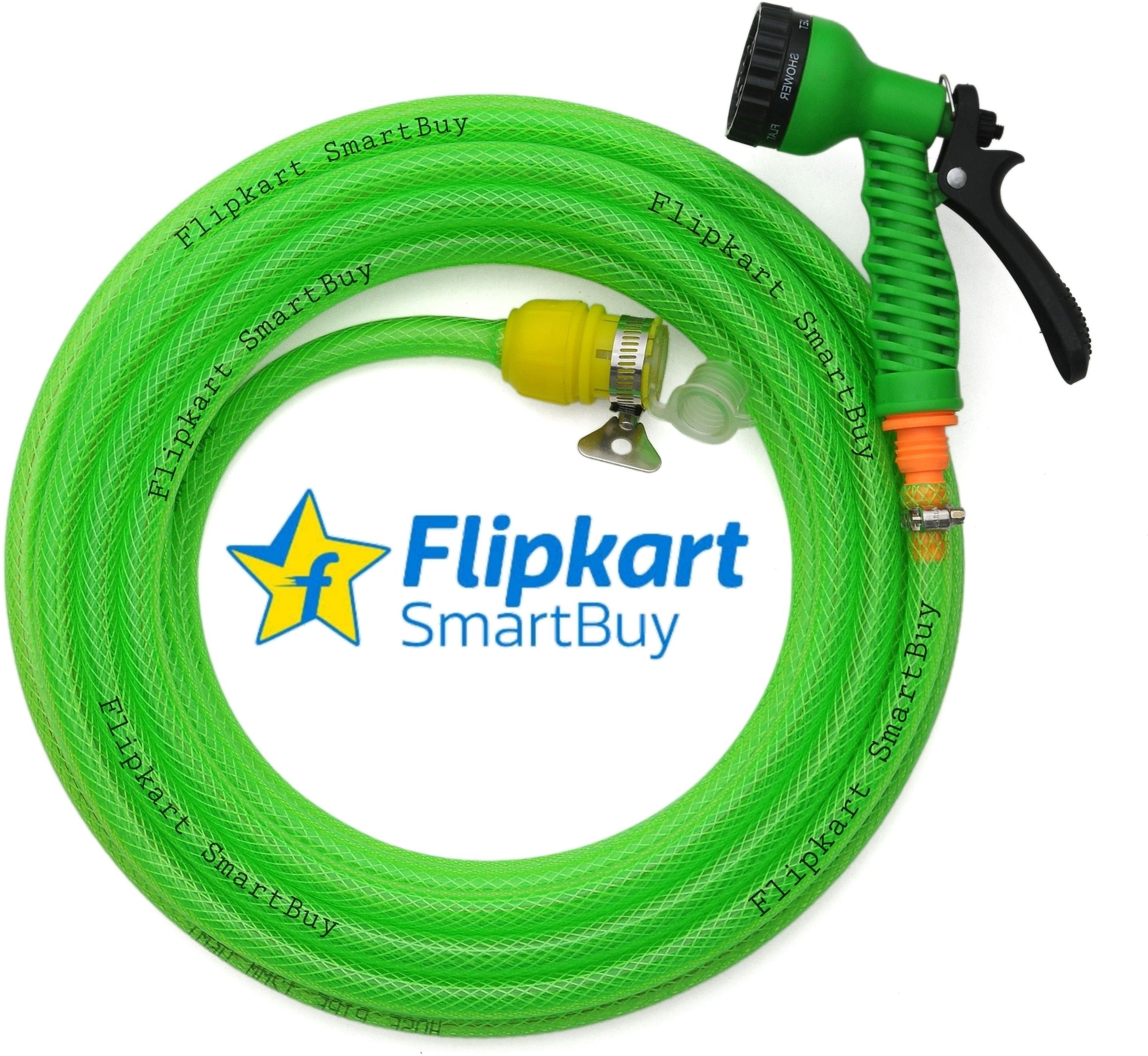 flipkart smartbuy 10 Meter (32 feet) Braided Pipe (Diameter :½’’,0.5 inch,12 mm) Flexible Pipe : Water Tap Adapter, 7 Pattern Spray Gun and Braided Green Garden Hose Pipe-picture-12