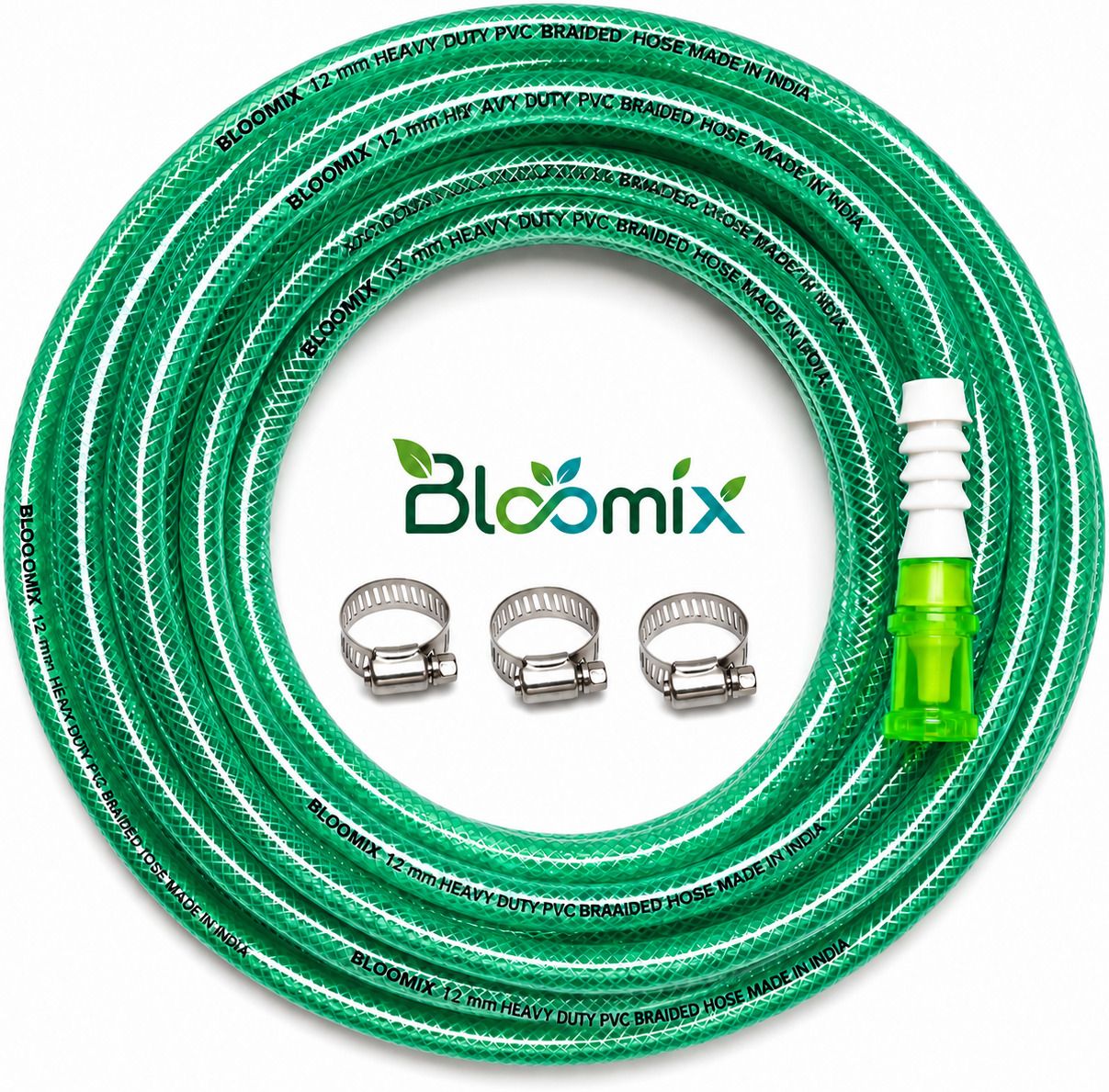 bloomix 12MMHOSEPIPE1MTR Hose with Accessories Tab Adapter & Clamps, Watering Garden, Cleaning Hose Pipe-picture-47
