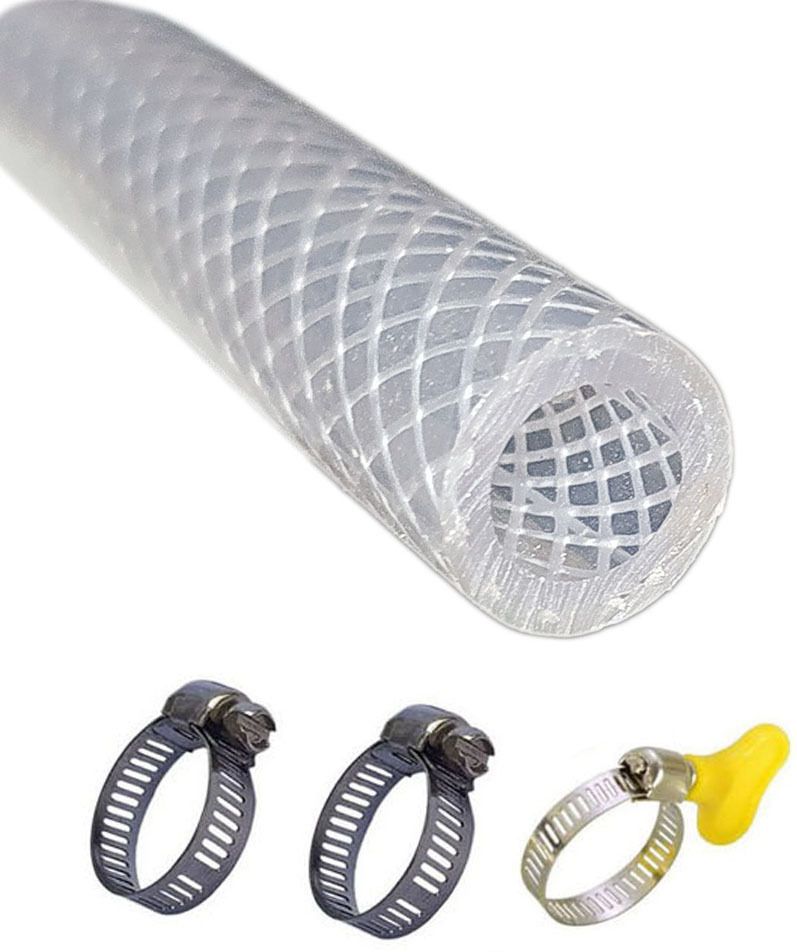 eseksafar 8mm Transparent LPG Gas Pipe 2 meter & 3pc Hose Clamps set Internal Pipe size 8mm for Home, Restaurant Hose Pipe-picture-29