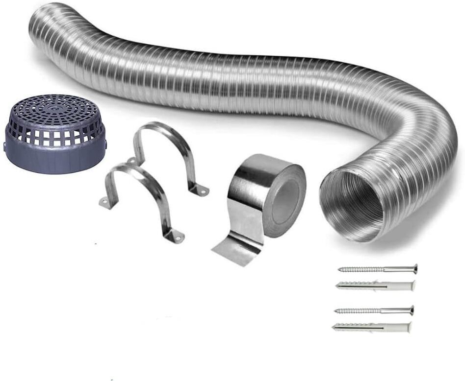 ardnib 6 inch Chimney Aluminium Duct Pipe with installation Kit /10Ft Flexible pipe/ Hose Pipe-picture-17