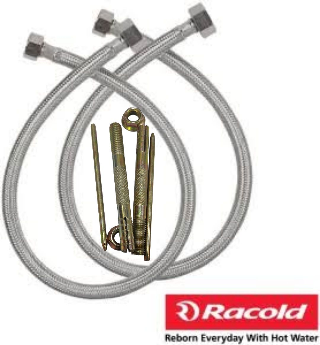racold Premium Heavy-duty 304 Grade SS Connection Pipe for geyser with fastener, pack of 2 Hose Pipe-picture-24