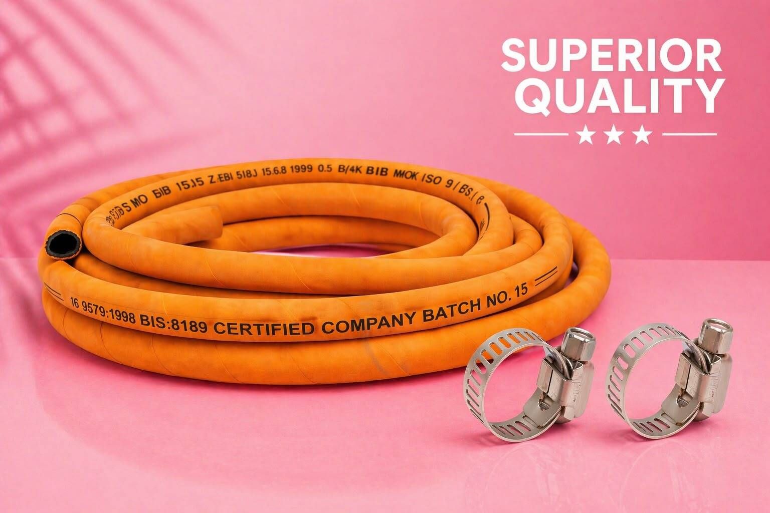 bharat gas pipe with 2 hose clamp Suraksha hose pipe bharat Hose Pipe-image-42