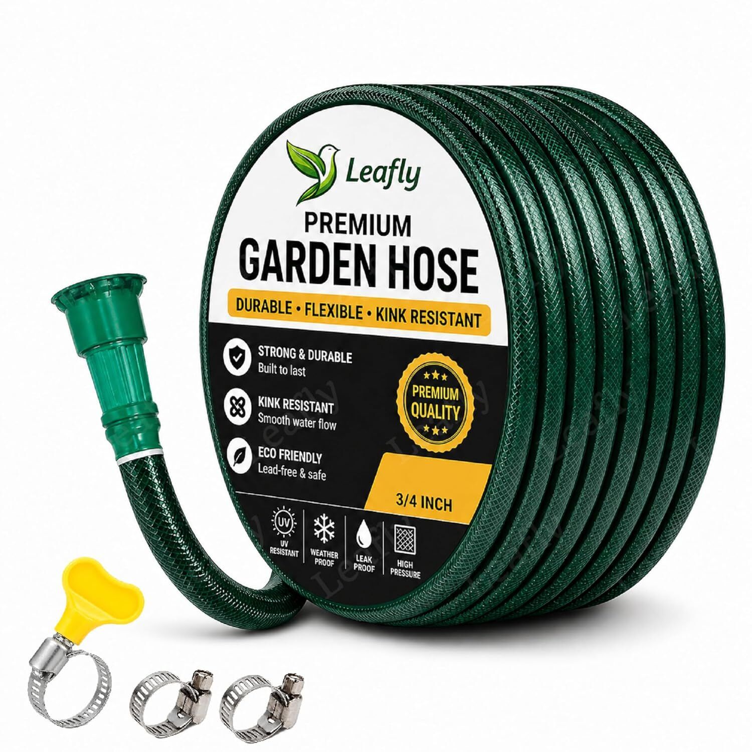 leafly Heavy Duty Reinforced PVC Garden Hose Pipe 1/2 Inch Flexible Pressure Washer Pipe for Garden Watering, Car Wash, Pet Bathing & Home Cleaning Hose Pipe-picture-38