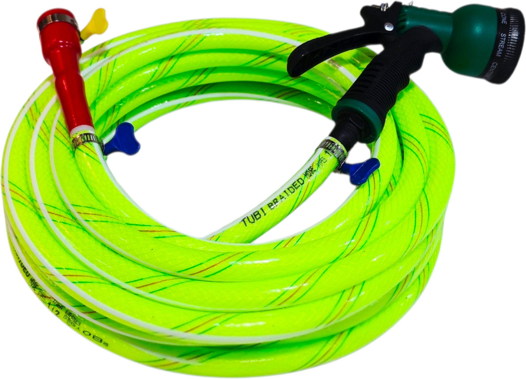 tubi 10 meter (32.5 Feet) 3 layered braided pipe with multi-pattern spray gun For Gardening,car washing,multipurpose uses Hose Pipe-picture-21