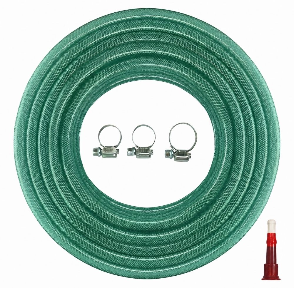 5 Meter 0.75mm (3/4 Inch) PVC Green Water Pipe, Lightweight, Durable & Flexible Hose with Accessories Tab Adapter & Clamps, Watering Garden, Cleaning Hose Pipe-image-38