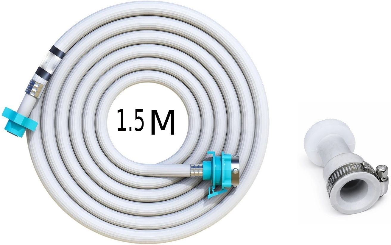 1.5m White Automatic Inlet Hose Pipe with Universal Tap Adapter (Pack of 2) Hose Pipe-image-28