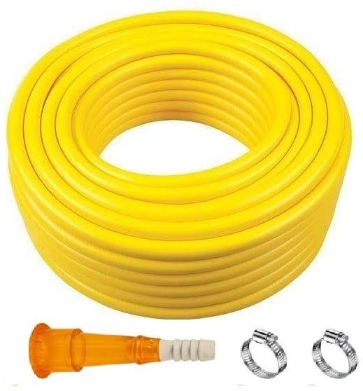 50 feet(15 mtr),0.5 inch garden pipe water hose durable with connector clamps with clip and connector, durable Hose Pipe-image-29