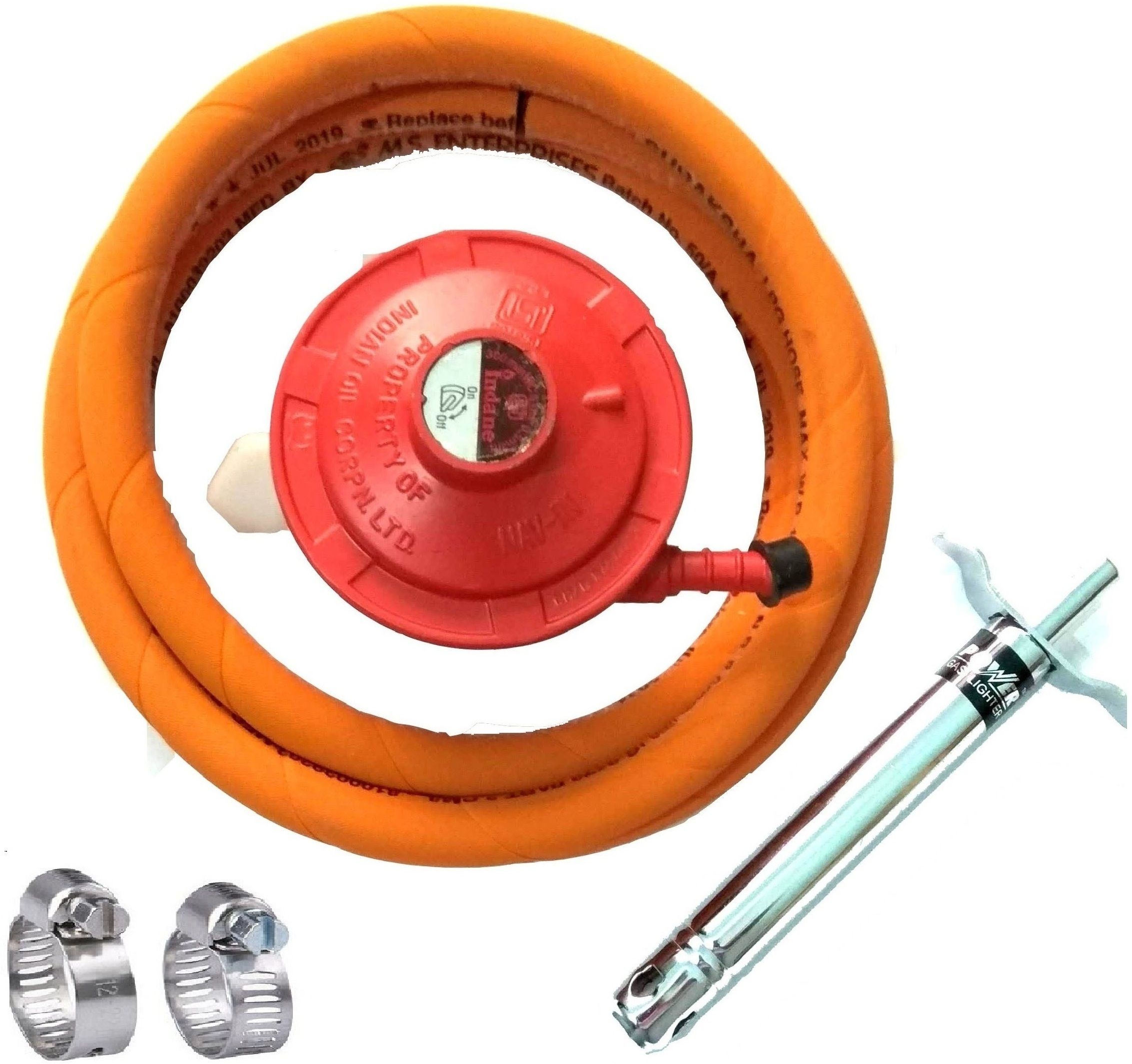 Original Indane Gas Low Pressure Regulator Pipe Lighter Clump LPG HOSE PIPE Hose Pipe-image-1