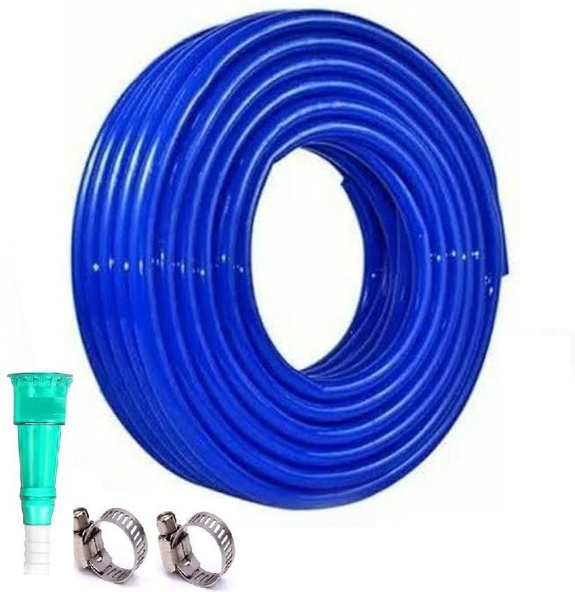 3/4 iinch (0.75 mm) 10 Meter (33 FEET) Heavy Duty comes with adoptor and clips durable light weight for gardening and cleaning Hose Pipe-image-49