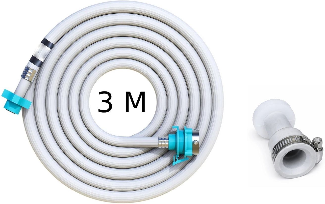 3m White Automatic Inlet Hose Pipe with Universal Tap Adapter (Pack of 2) Hose Pipe-image-39