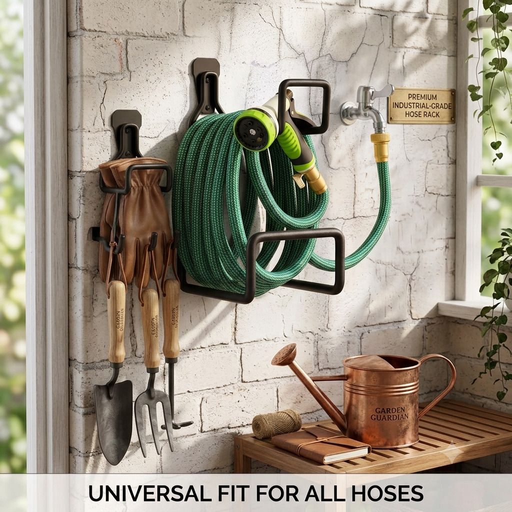 Home Vista Heavy Duty Garden Hose Hanger | Rust Resistant Metal Wall Mount Holder Garden Hose Stand-picture-43