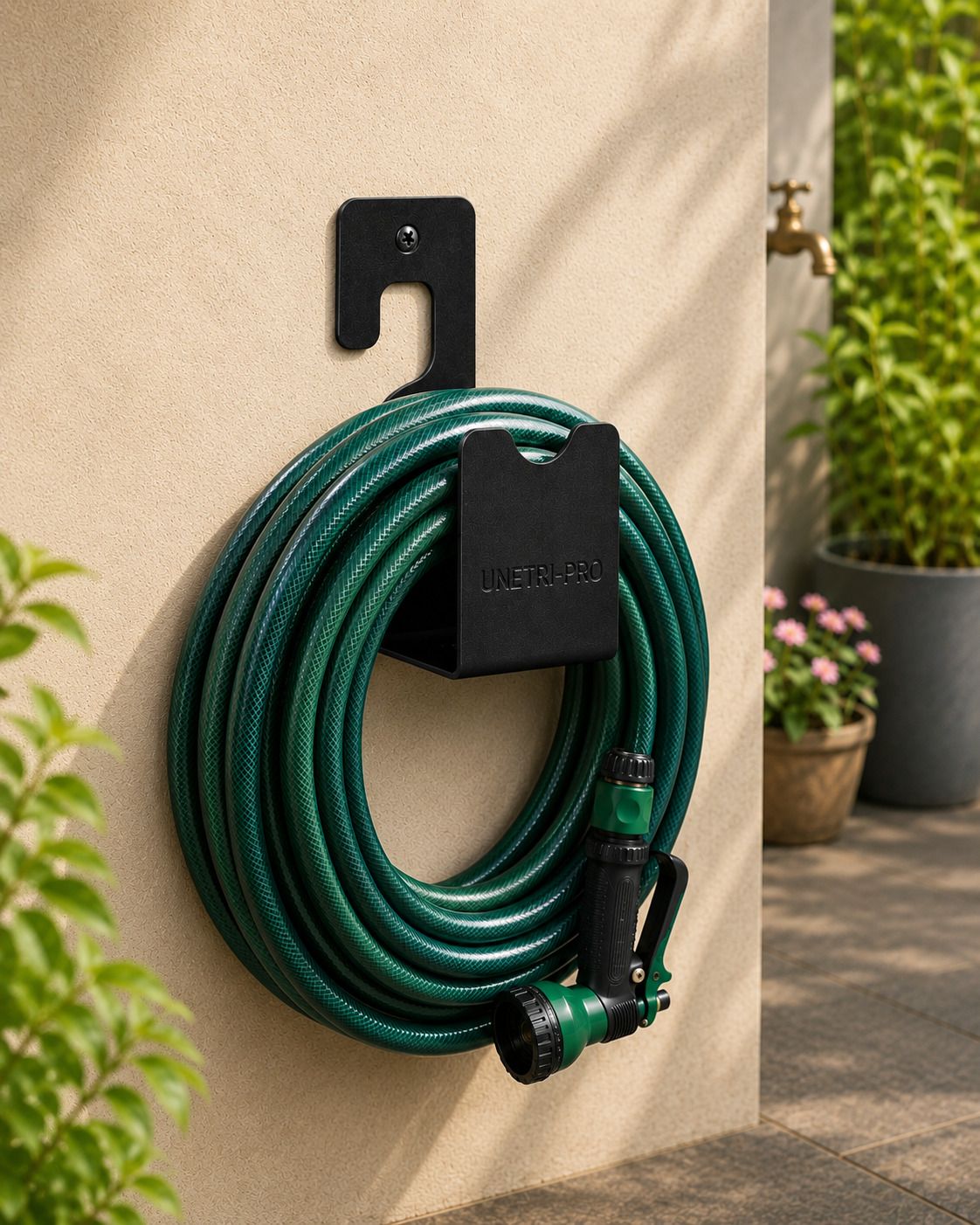 UNETRI-PRO Heavy Duty Metal Hose Pipe Holder Wall Mount |Hose Organizer for Garden &Balcony Garden Hose Stand-image-31