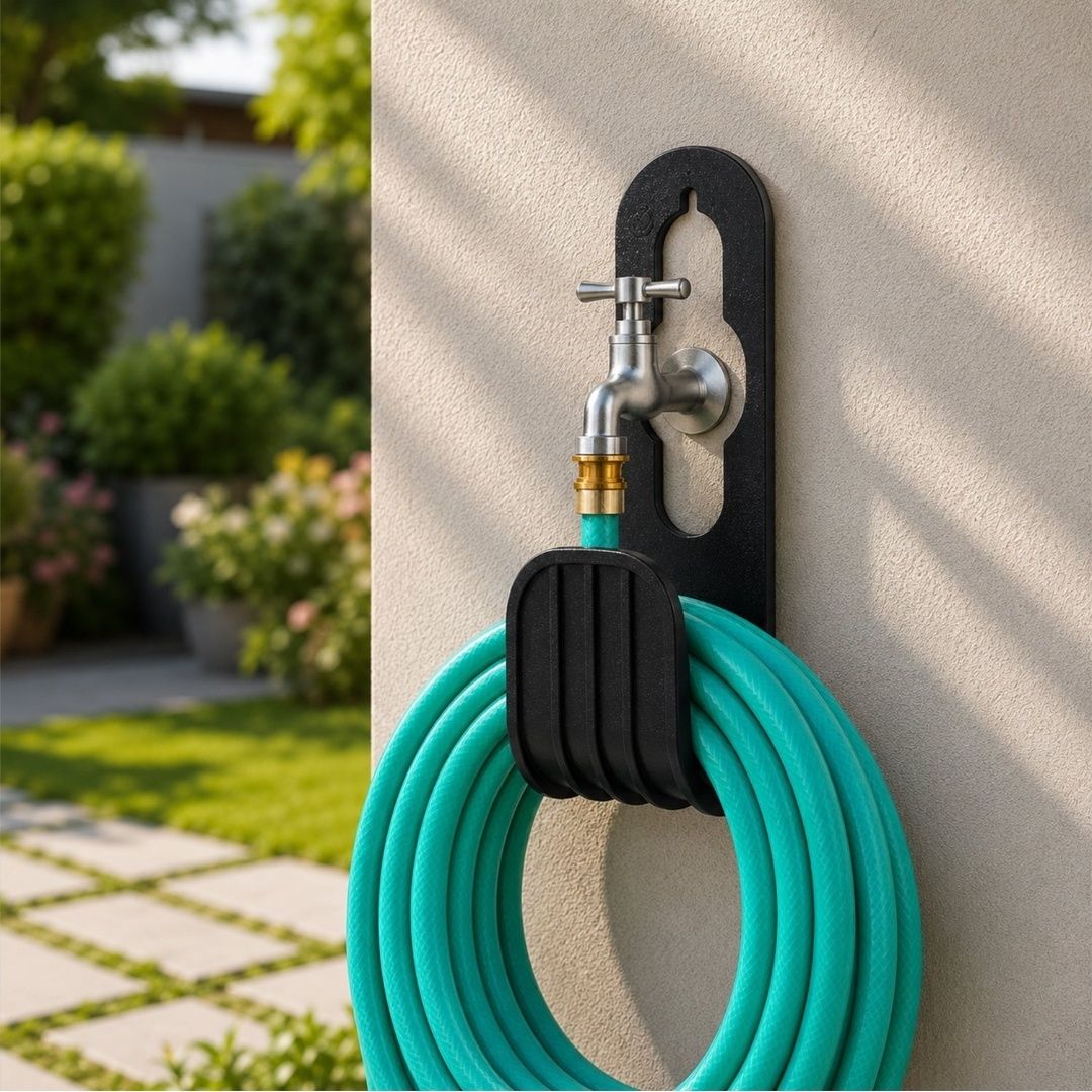 RAKESH ​Heavy Duty Plastic Hose Pipe Holder - Wall Mounted Rack for Garden & House Garden Hose Stand-picture-0