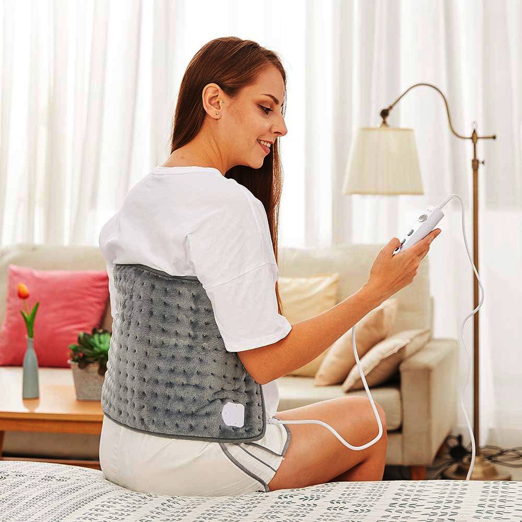 Heating Pad for Back Pain & Period Cramps Pain Relief, Orthopaedic Lower Back Heating Belt for Leg, Back, chest, Arm 1 ml Hot Water Bag-image-41
