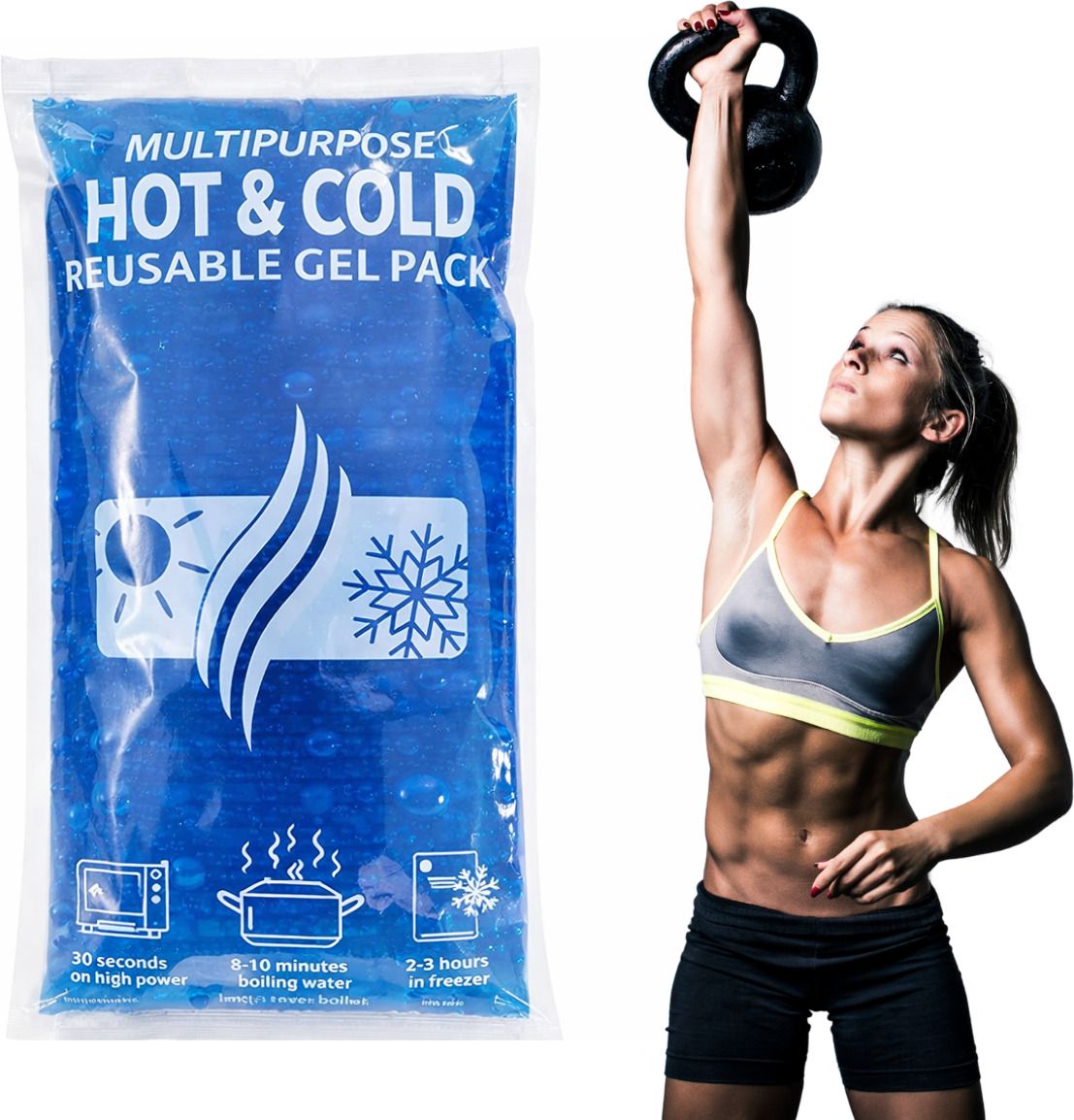 Hot & Cold Gel Pack for Pain Relief with Soft Cloth Cover - 350gms Gel Pack-image-37