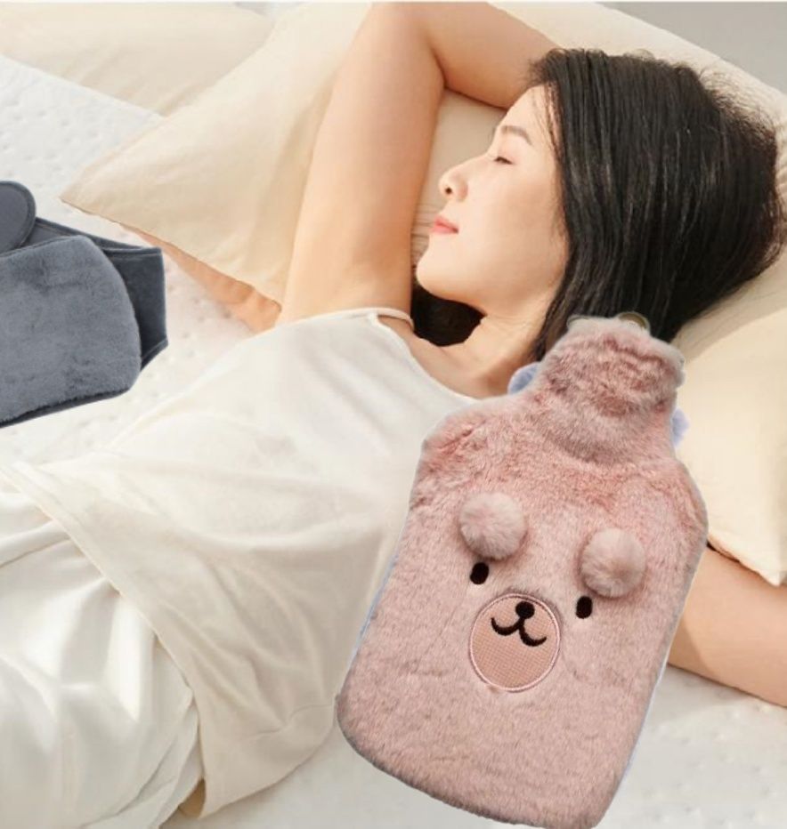 Premium Hot Water Rubber Bag with Soft Plush Cover For Cramp_Back Pain Relief Non-Electrical 2 L Hot Water Bag-image-49