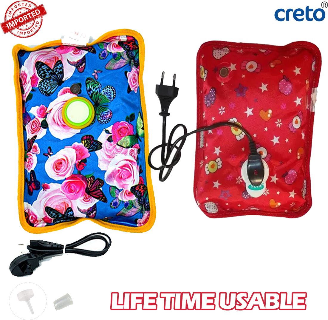 creto Pack of 2 Hot Water Bag Pain Reliever Gel Electric 1 L Hot Water Bag-picture-10