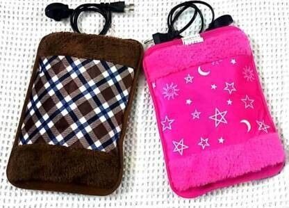 2 Pack Combo of Cordless Electric Velvet Pocket Electric 1 L Hot Water Bag Electric Velvet Pocket Heat Gel Pad 1 L Hot Water Bag