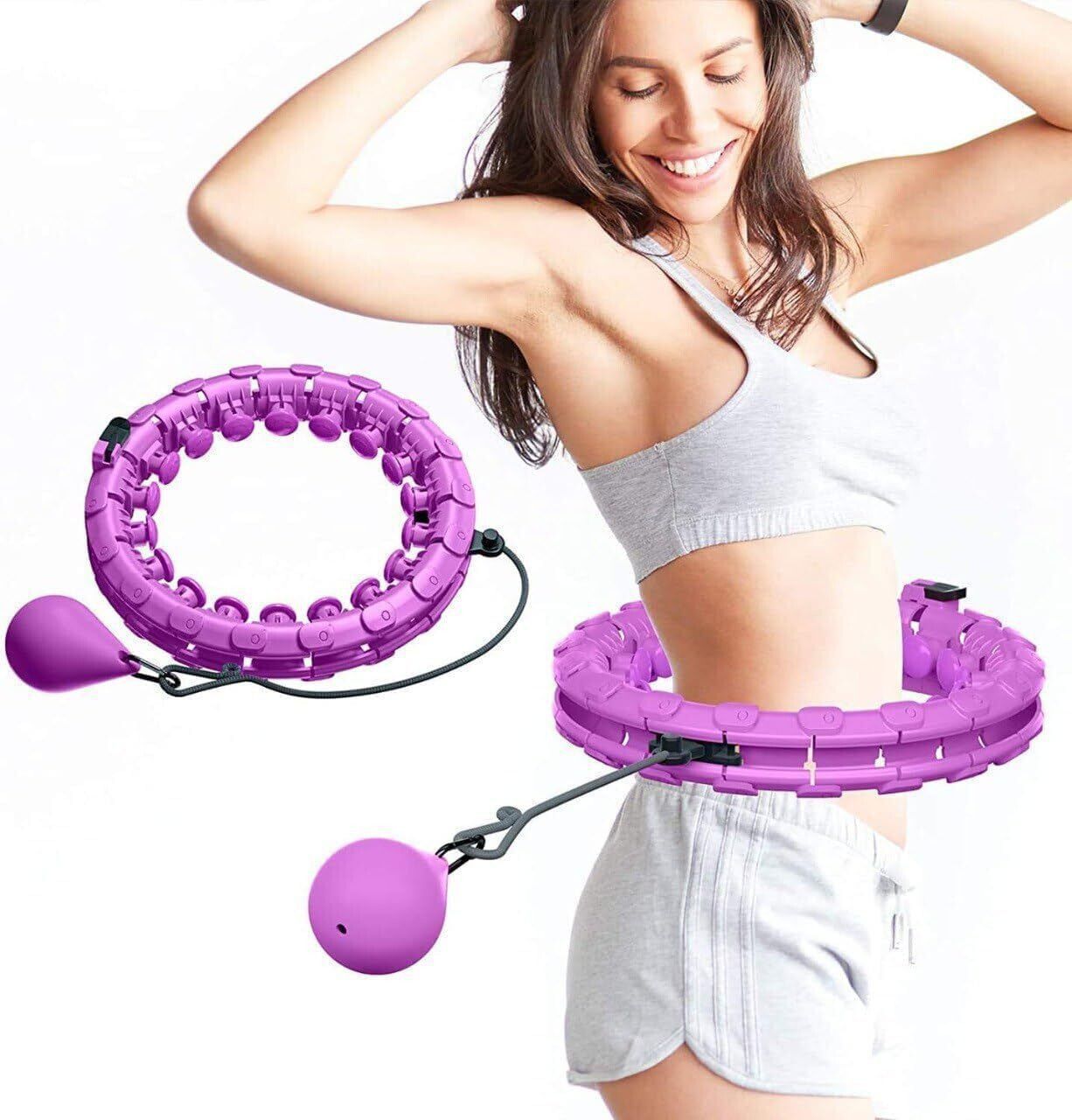 Weighted Hula Ring Hoop Weight Loss Circle Detachable with 24 Ring(52 Inch) Hula Hoop-image-36
