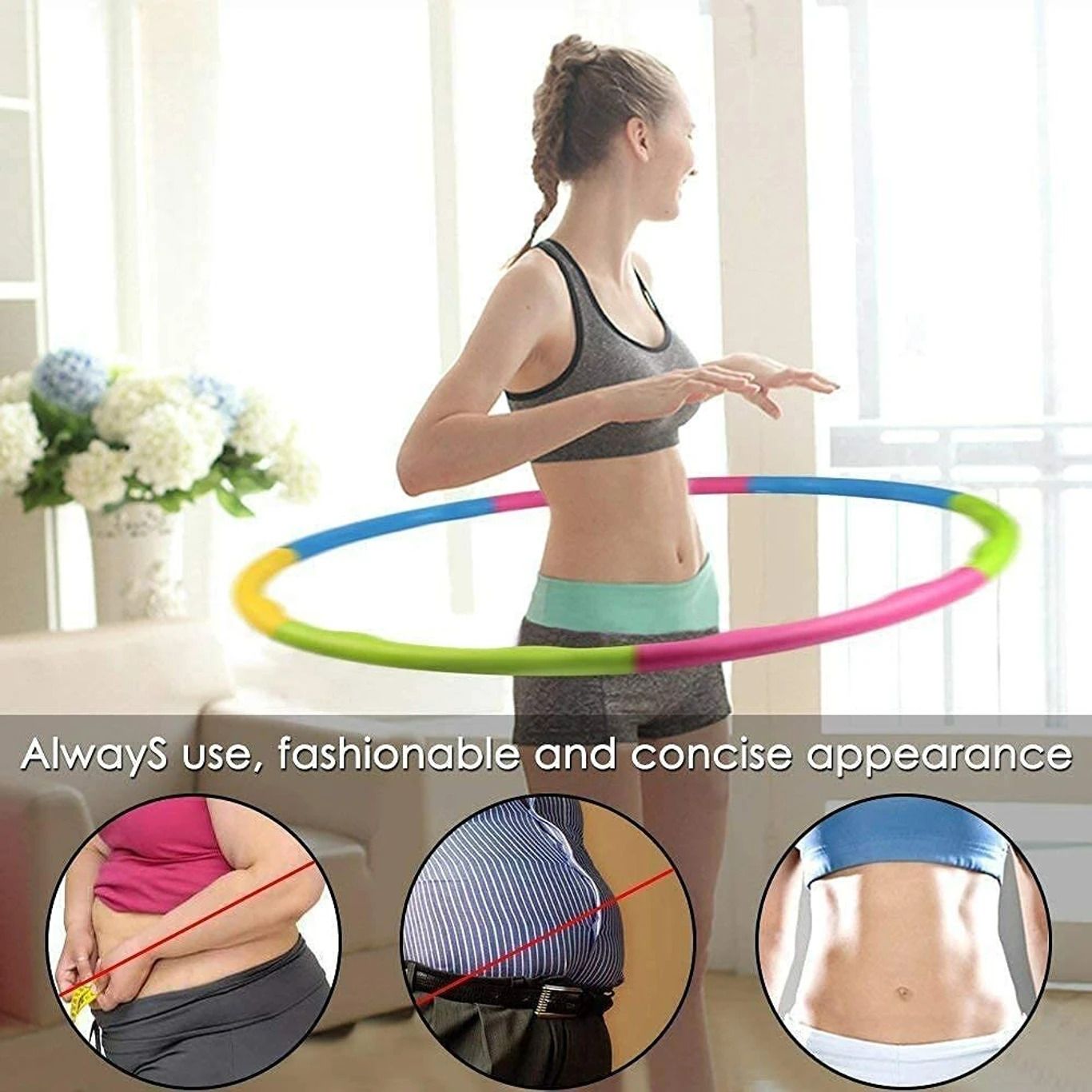 Kids Multicolor Hula Hoop Ring Fitness Toy for Boys & Girls Hula Hoop-image-35
