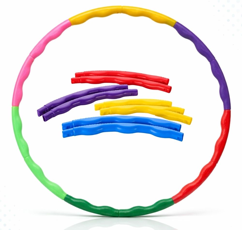 be bright Interlocking Hula Hoop Ring for Kids | Colorful Exercise Hoop with Wave Grip Hula Hoop-picture-12
