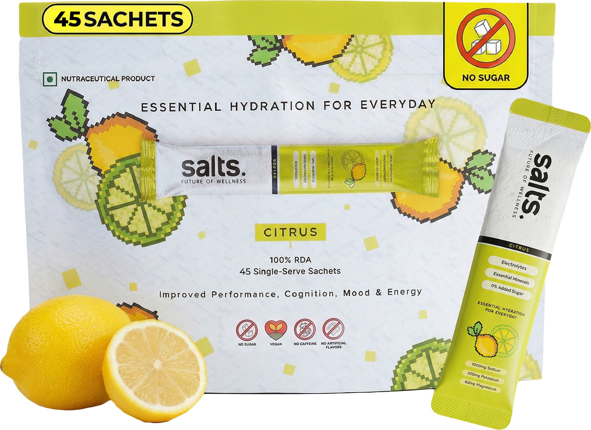 salts future of wellness Salts Electrolyte Citrus 45 Sachets Hydration Pack-picture-35