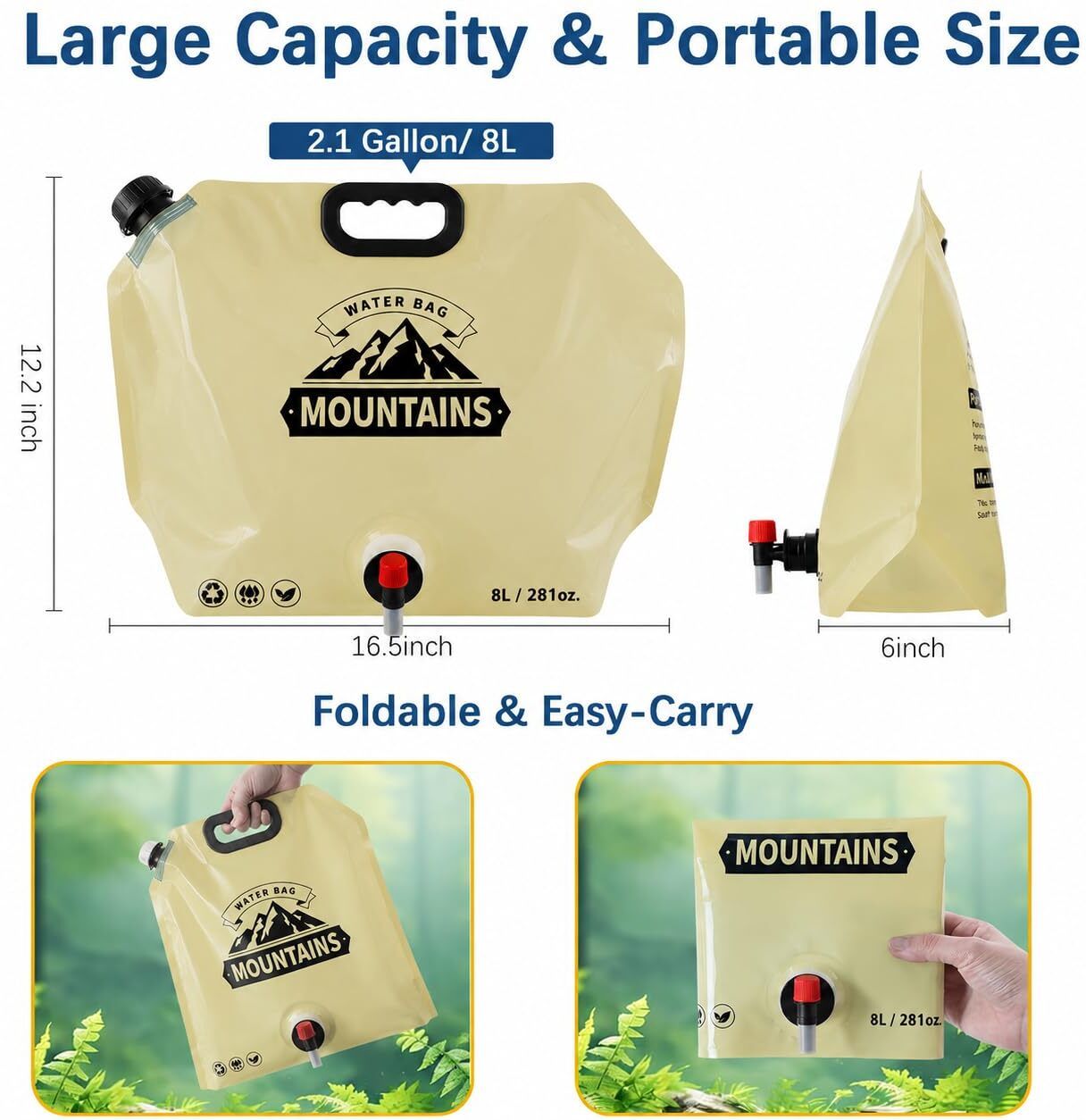 akshar4u 8 Liter Collapsible Emergency Water Storage Bag with Tap Hydration Pack-picture-35