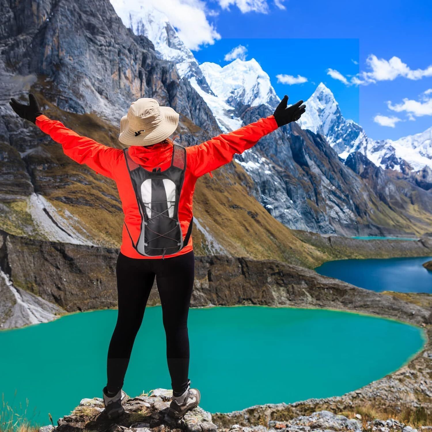 Hydration Backpack 2 Liter BPA Hydration Bag with Leakproof Bladder and Straw Hydration Pack