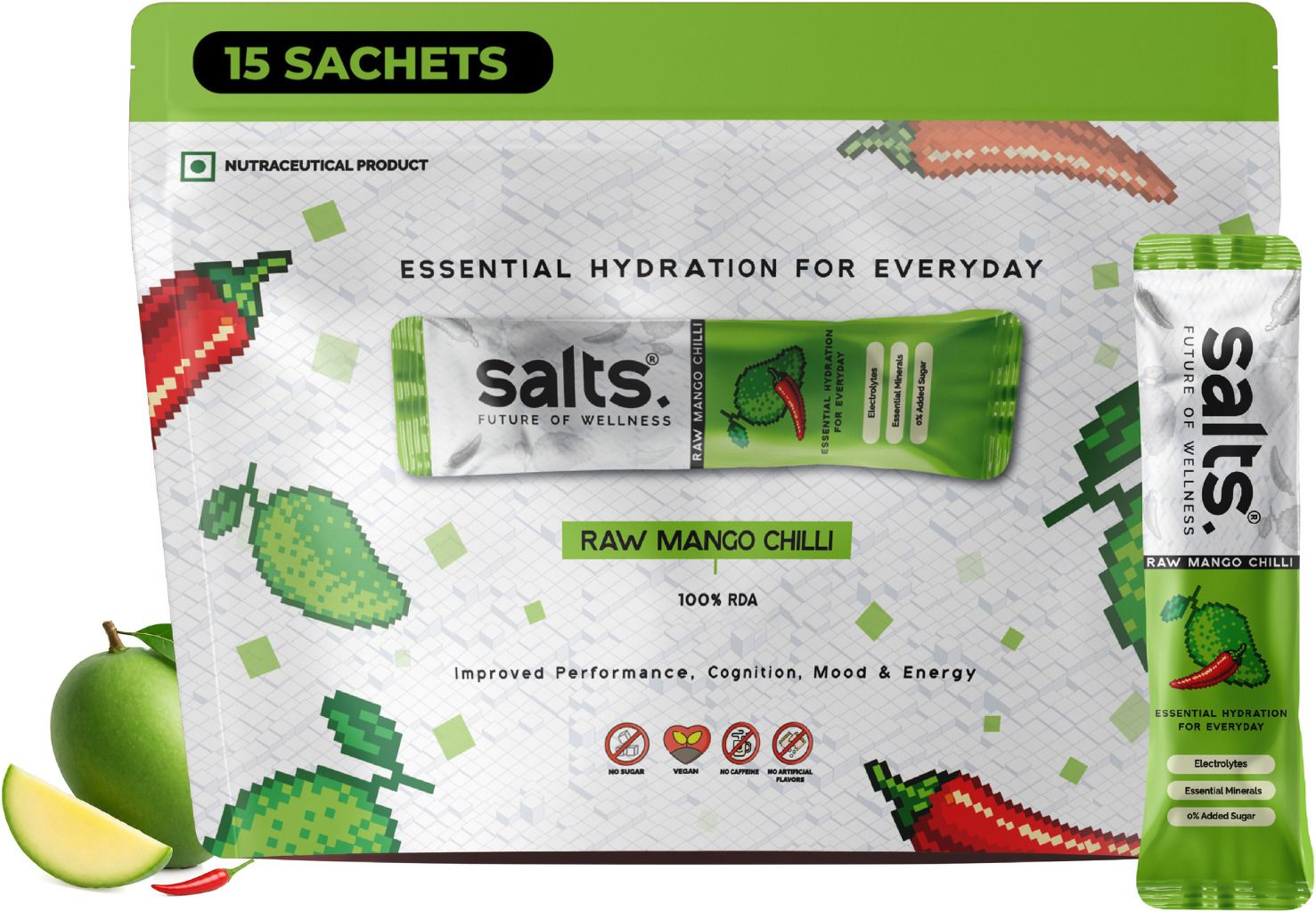 Salts Electrolyte Raw mago Chilli 15 sachets Hydration Pack-image-8