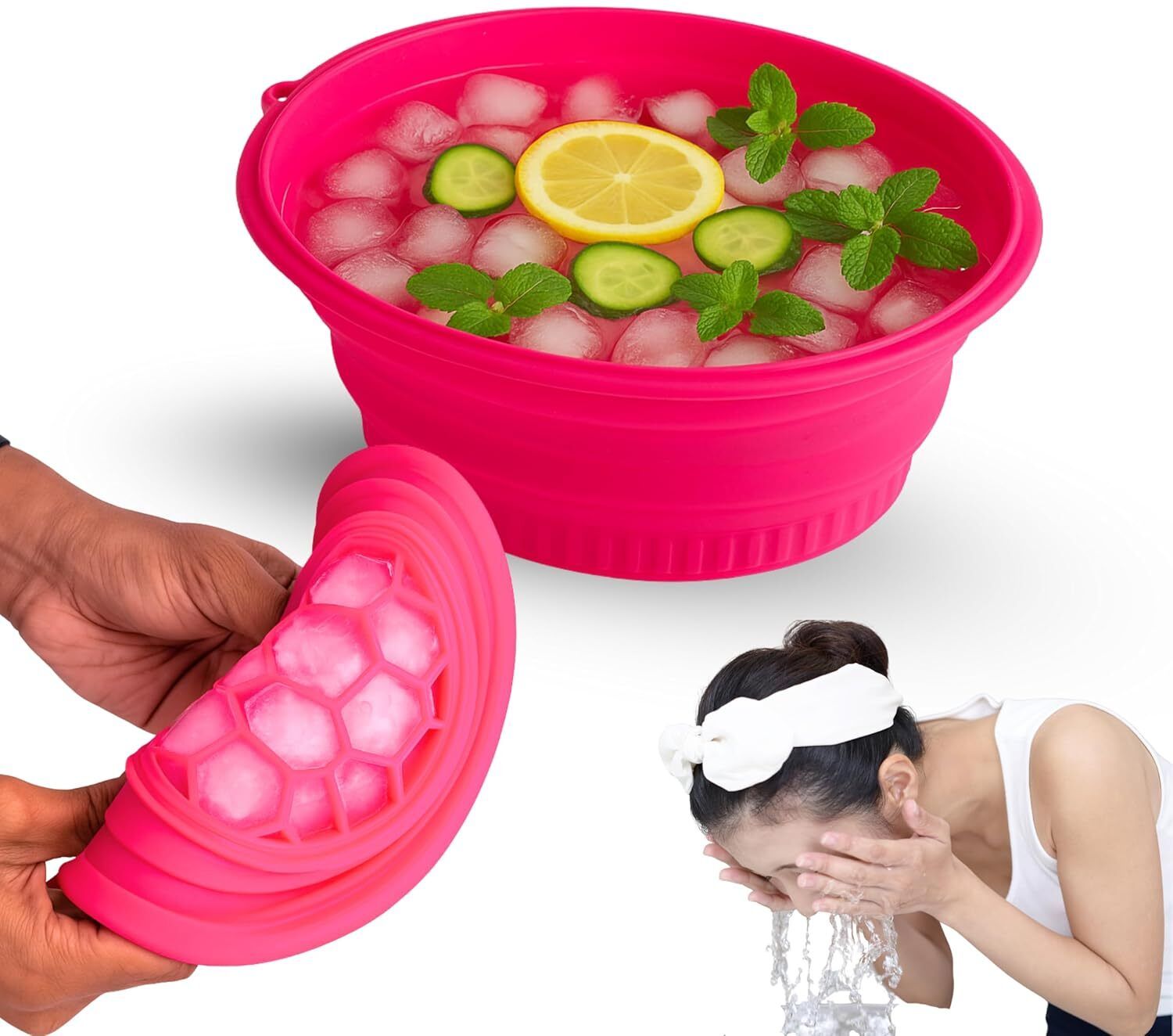 1 L Silicone Silicone Ice Facial Foldable Washbasin,Ice Bath for Face,Facial Plunge Bowl Ice Bucket-image-40