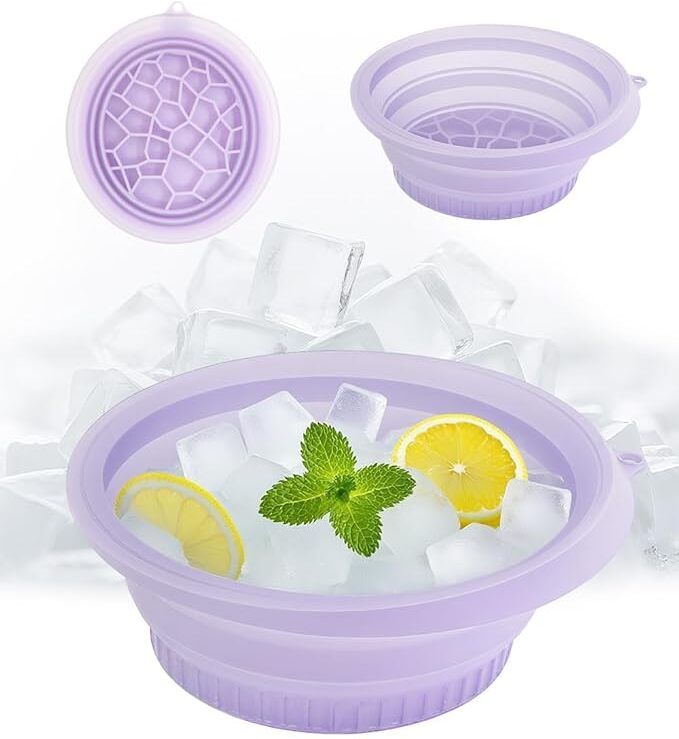 1.5 L Silicone Purple Face Ice Bowl 1 Pcs Ice Bucket-image-8