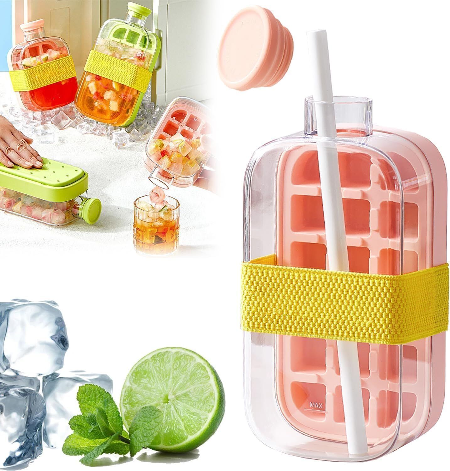 800 L Plastic Ice Tray Bottle with Straw Ice Bucket-image-7