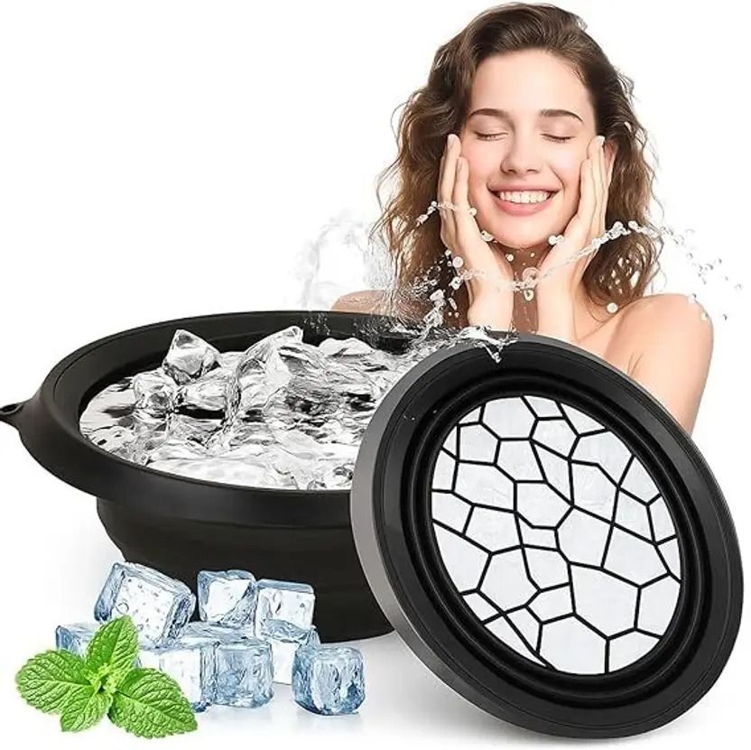 vivat 1 L Silicone Ice Massage Bowl for Face Dip – Collapsible Design Ice Bucket-picture-27