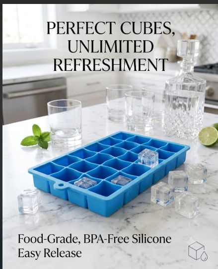 FILAA BLUE SQUARE ICE TRAY 01 Blue Silicone Ice Cube Tray-image-30