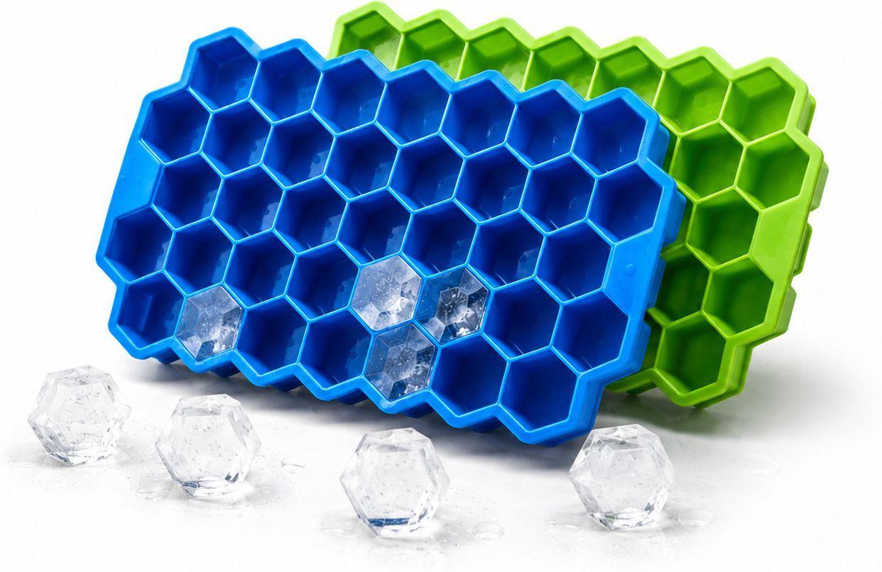 Froza Hexa 20 Mins Ice Breeze Silicone Tray With LId | Unbeatable @ Price Blue, Green Silicone Ice Cube Tray-image-5