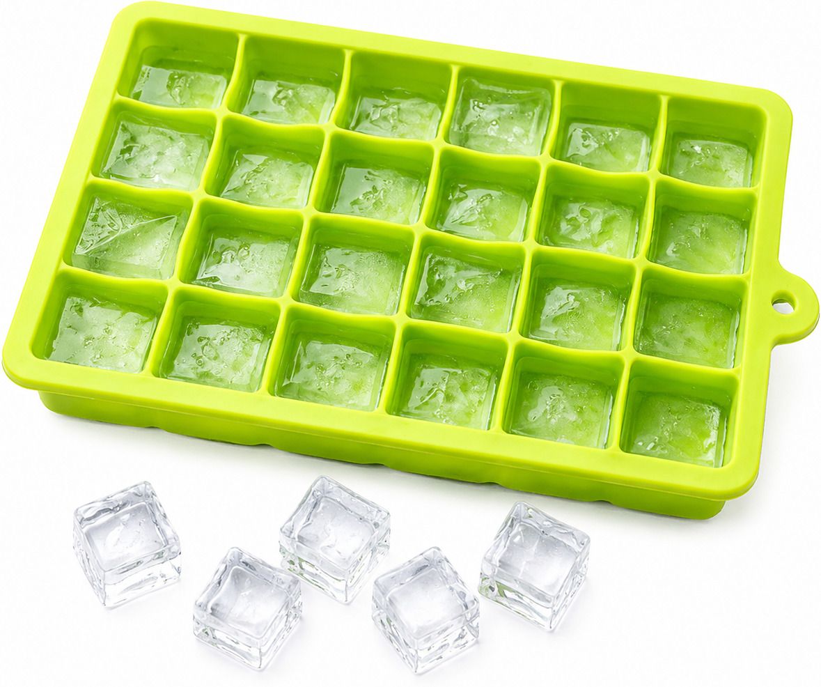 nextedge global Silicone Ice Cube Tray with 24 Square Cavities Green Silicone Ice Cube Tray-picture-37