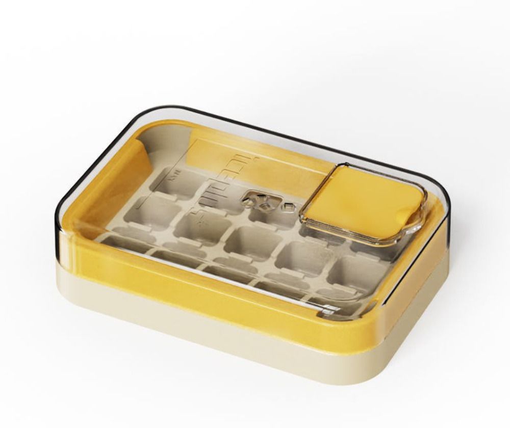Silicone Ice Cube Tray with Lid, 15 Grid Easy Release BPA-Free Freezer Ice Mold Yellow Plastic Ice Ball Tray-image-16