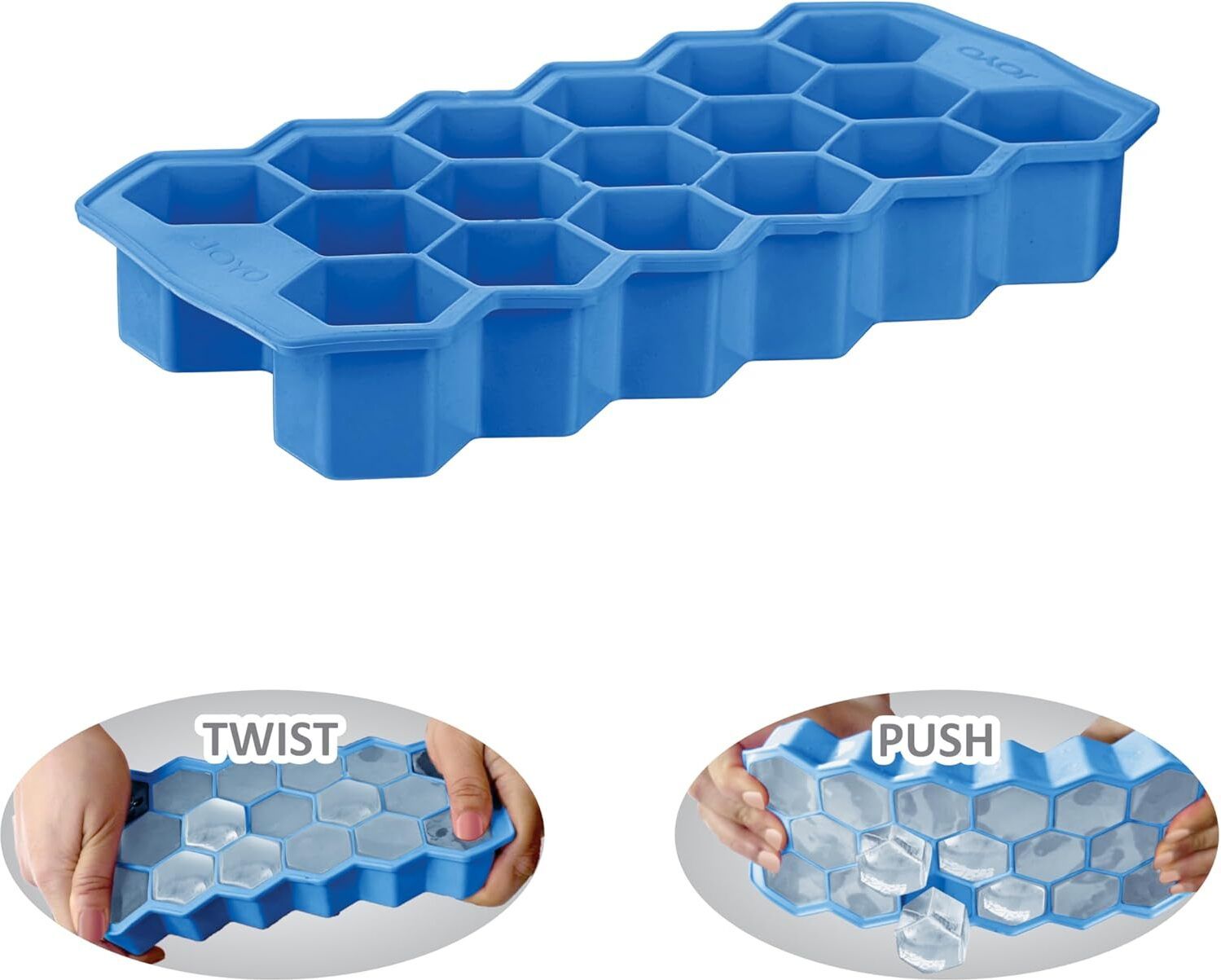17 Cavity Silicone Hexagon Ice Cube Tray, Flexible Easy-Release Honeycomb Mold Multicolor Silicone Ice Cube Tray-image-34