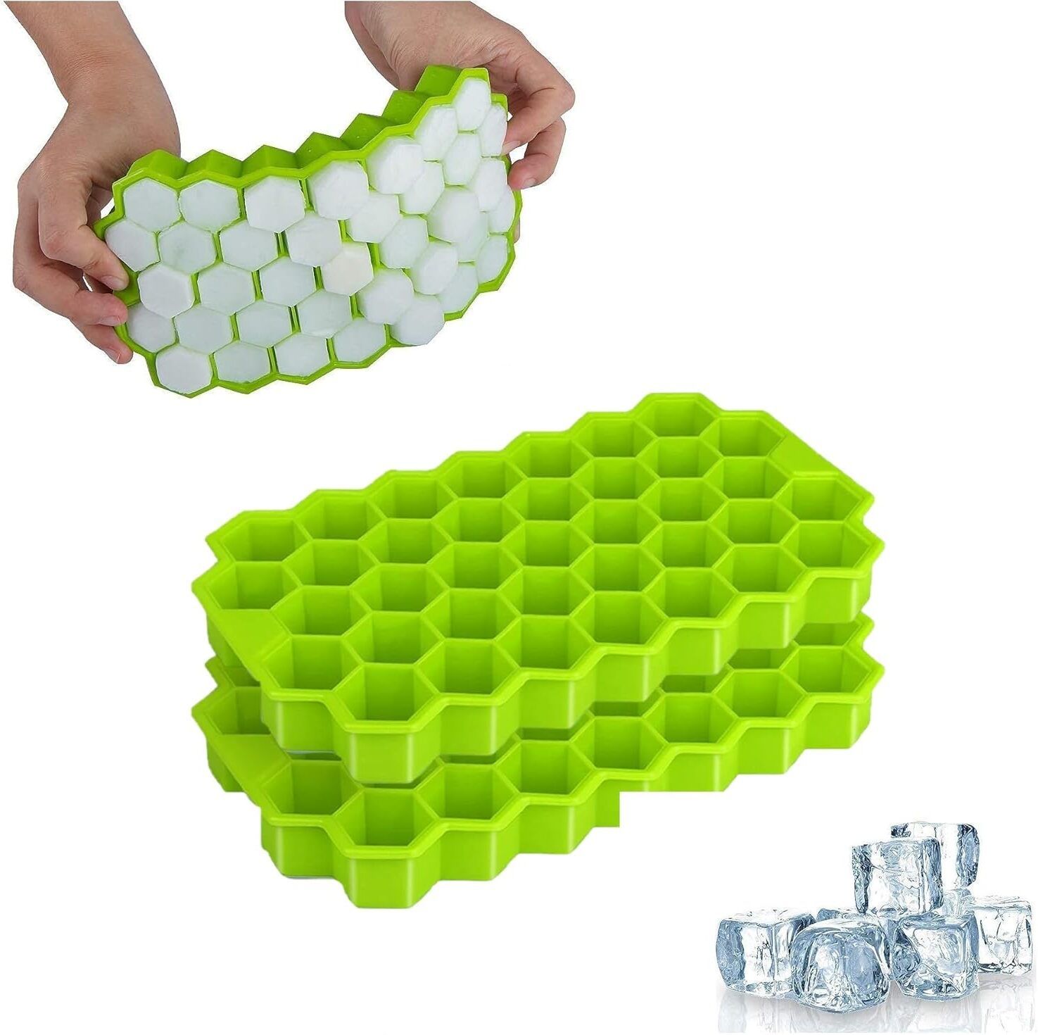 e-cosmos Flexible Honeycomb Shape Mould Chocolate Cake Maker Kitchen Multicolor Silicone Ice Cube Tray-picture-14