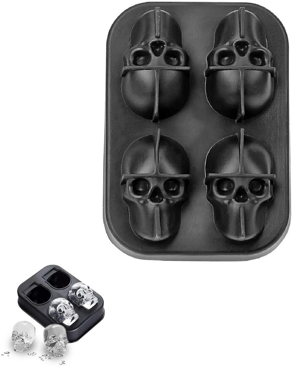 zivora enterprise Skull Shape Ice Cube Mold Tray Black Silicone Ice Cube Tray-picture-15